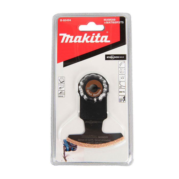 Lưỡi cắt rung Makita dùng cho gạch tường, mạch hồ bề rộng lưỡi từ 68mm-100mm chuẩn Starlock Max ( Cấp 3 sao )