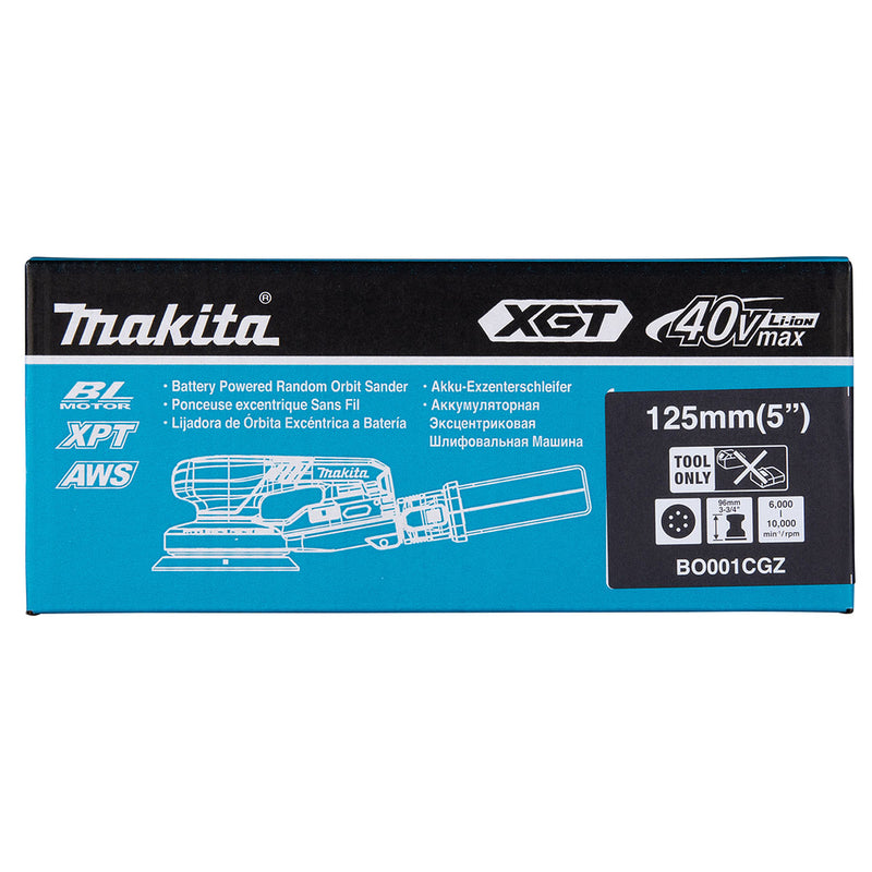 Máy chà nhám quỹ đạo tròn 5mm Makita BO001CG dùng Pin 40Vmax XGT thông qua ổ cắm rời, đế chà nhám 125mm