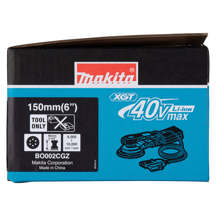 Máy chà nhám quỹ đạo tròn 5mm Makita BO002CG dùng Pin 40Vmax XGT thông qua ổ cắm rời, đế chà nhám 150mm