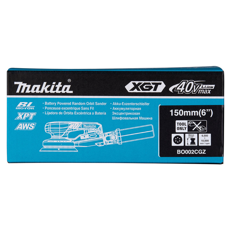 Máy chà nhám quỹ đạo tròn 5mm Makita BO002CG dùng Pin 40Vmax XGT thông qua ổ cắm rời, đế chà nhám 150mm