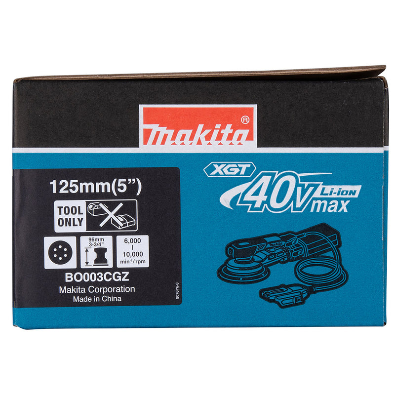 Máy chà nhám quỹ đạo tròn 3mm Makita BO003CG dùng Pin 40Vmax XGT thông qua ổ cắm rời, đế chà nhám 125mm
