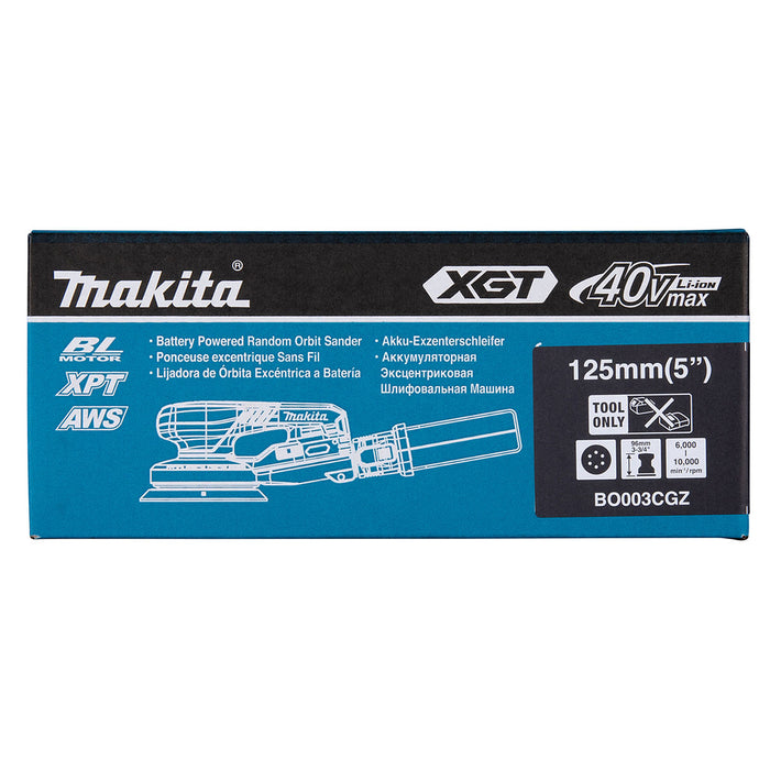 Máy chà nhám quỹ đạo tròn 3mm Makita BO003CG dùng Pin 40Vmax XGT thông qua ổ cắm rời, đế chà nhám 125mm