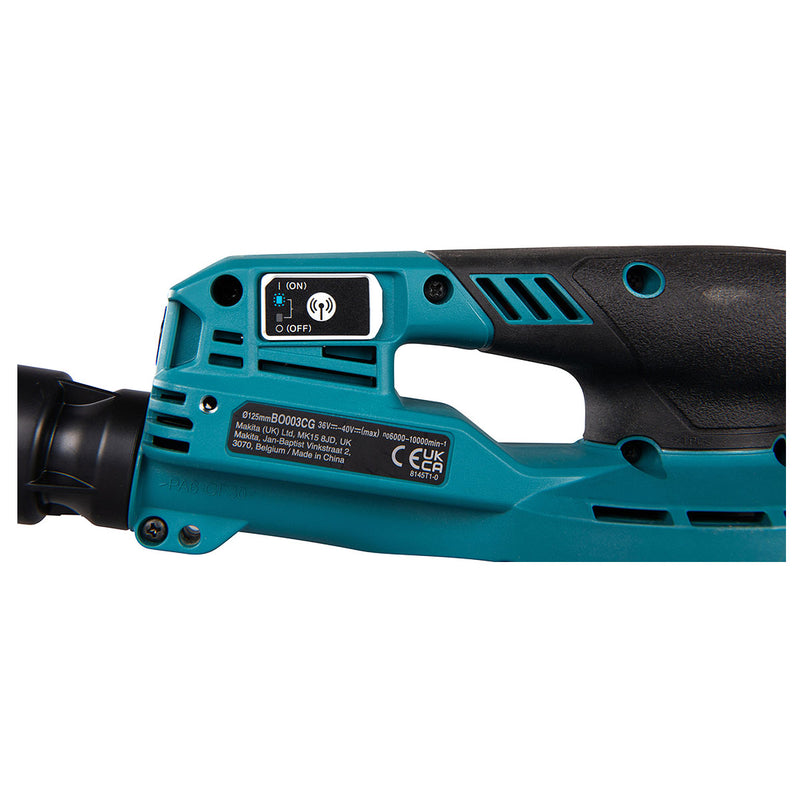 Máy chà nhám quỹ đạo tròn 3mm Makita BO003CG dùng Pin 40Vmax XGT thông qua ổ cắm rời, đế chà nhám 125mm