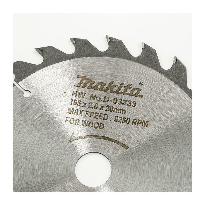 Lưỡi cưa gỗ TCT Makita đường kính 165mm, số răng từ 10-40 kiểu ATB, lỗ cốt 20mm dùng cho máy cưa đĩa ( Cấp 2 sao )