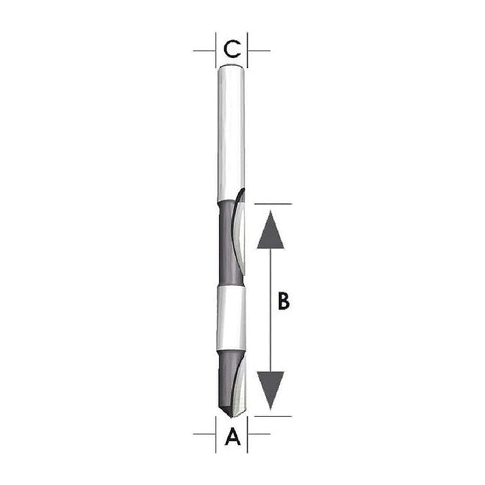 Mũi phay tỉa mép 2 cạnh gỗ hệ inch Makita D-69381 cốt 1/2 inch, đường kính hiệu dụng 3/8 inch ( Cấp 2 sao )