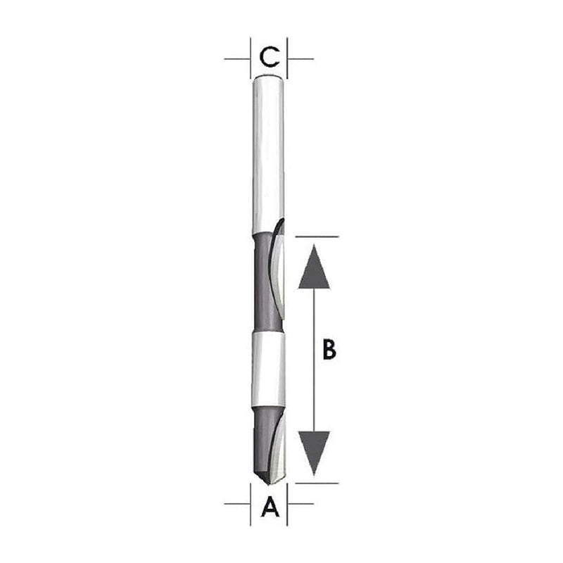 Mũi phay tỉa mép 2 cạnh gỗ hệ inch Makita cốt 1/4 inch, đường kính hiệu dụng 1/4 inch ( Cấp 2 sao )
