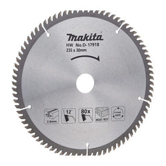 D-17918: Đường kính 235mm, 80 răng kiểu TCG, cốt 30mm ( 1 lưỡi/hộp )
