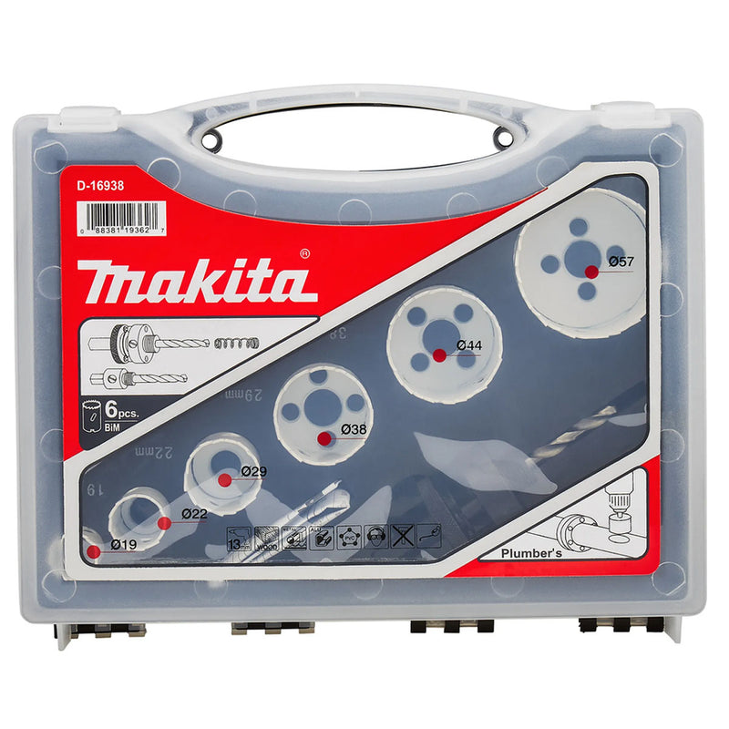 Bộ mũi khoét lỗ đa vật liệu BiM 9 chi tiết Makita D-16938 kích thước từ 19mm - 57mm
