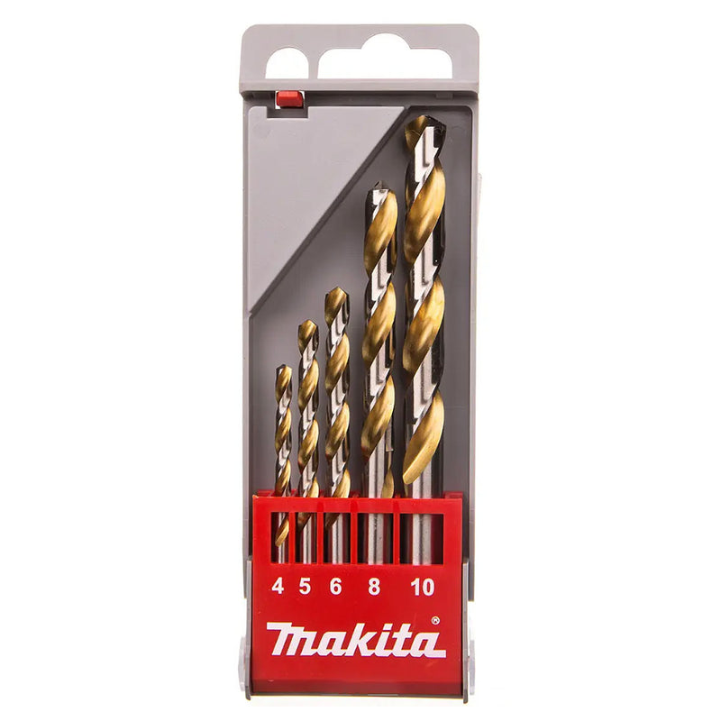Bộ mũi khoan kim loại HSS-TiN 5 chi tiết Makita D-30514 kích thước từ 4mm - 10mm, đuôi trơn