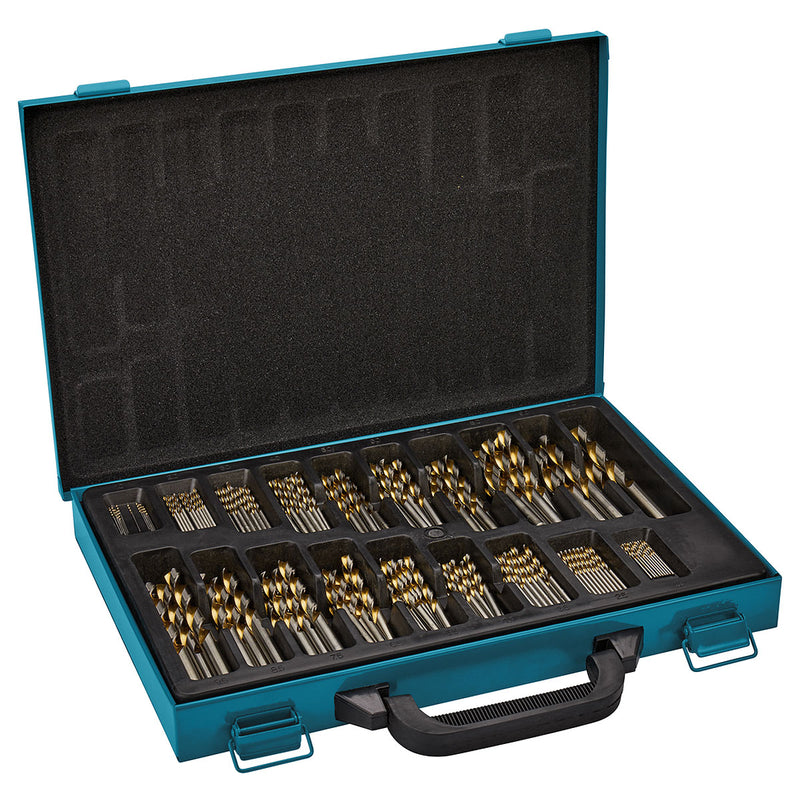 Bộ mũi khoan kim loại HSS-TiN 170 chi tiết Makita D-30564 kích thước từ 1mm - 10mm, đuôi trơn