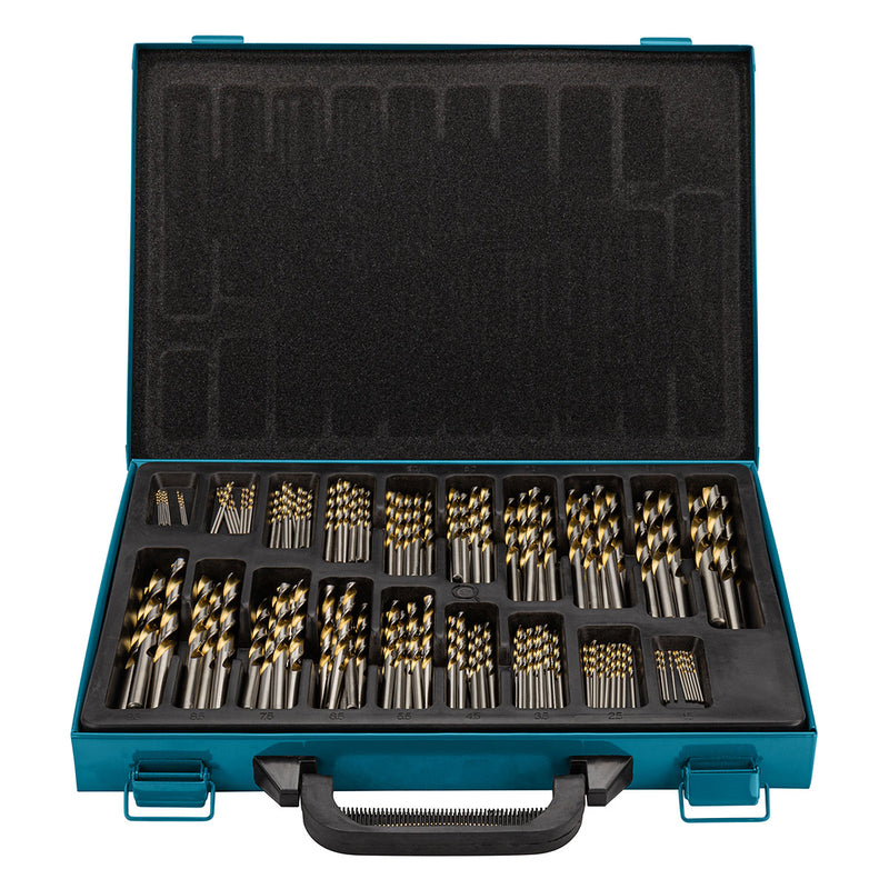 Bộ mũi khoan kim loại HSS-TiN 170 chi tiết Makita D-30564 kích thước từ 1mm - 10mm, đuôi trơn