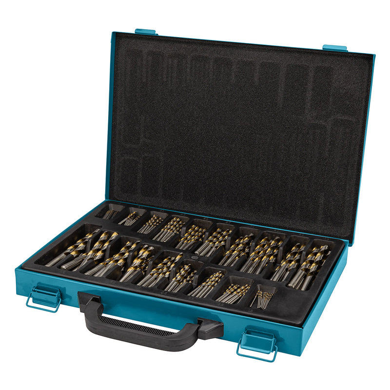 Bộ mũi khoan kim loại HSS-TiN 170 chi tiết Makita D-30564 kích thước từ 1mm - 10mm, đuôi trơn