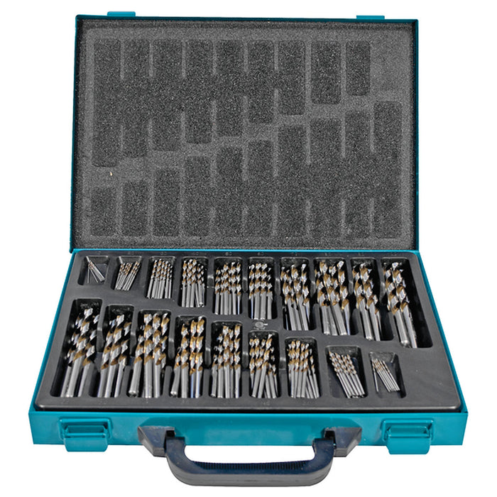 Bộ mũi khoan kim loại HSS-TiN 230 chi tiết Makita D-30586 kích thước từ 2mm - 21mm, đuôi trơn