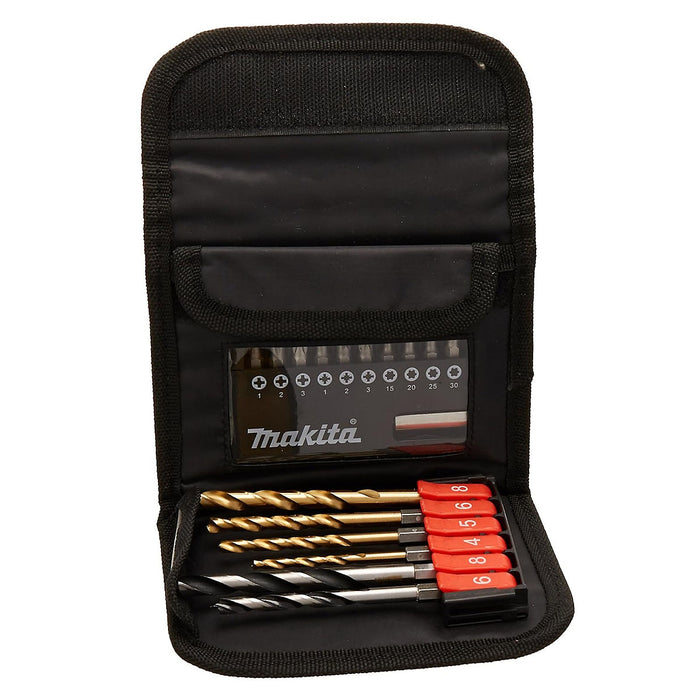 Bộ mũi khoan gỗ, thép kết hợp mũi vặn vít 17 chi tiết Makita D-31893 đuôi lục giác 6.35mm ( 1/4 inch )