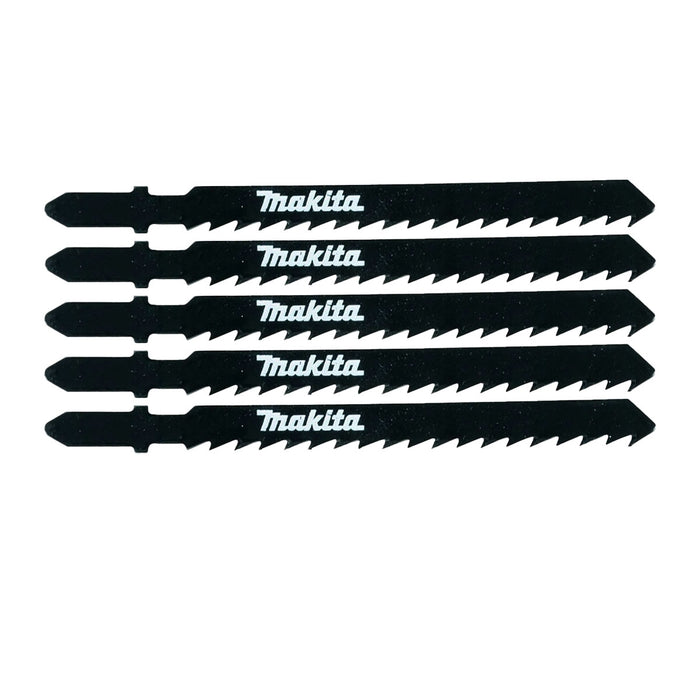 Hộp 5 lưỡi cưa lọng HCS dòng sản phẩm kinh tế Makita dùng cho gỗ, nhựa số răng 6 TPI, chiều dài 100mm, đuôi gài kiểu B ( Cấp 2 sao )