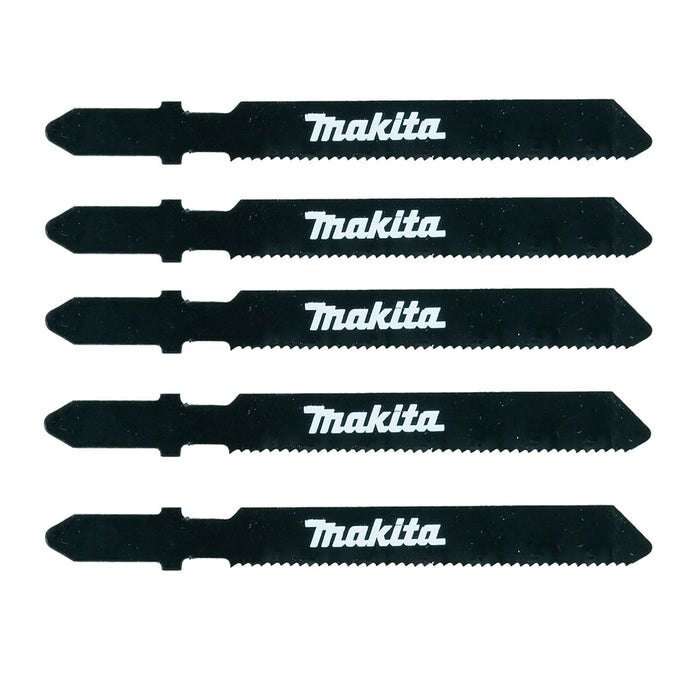 Hộp 5 lưỡi cưa lọng HSS dòng sản phẩm kinh tế Makita D-34908 dùng cho kim loại, số răng 21 TPI, chiều dài 75mm, đuôi gài kiểu B ( Cấp 2 sao )