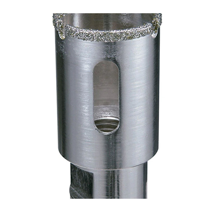 Mũi khoét lỗ đá hoa cương Makita đường kính từ 25mm-35mm, dùng ren trục M14 bề mặt mạ Niken, phù hợp cho máy mài góc ( Cấp chuyên dụng )