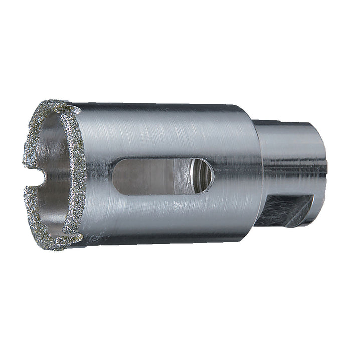 Mũi khoét lỗ đá hoa cương Makita đường kính từ 25mm-35mm, dùng ren trục M14 bề mặt mạ Niken, phù hợp cho máy mài góc ( Cấp chuyên dụng )