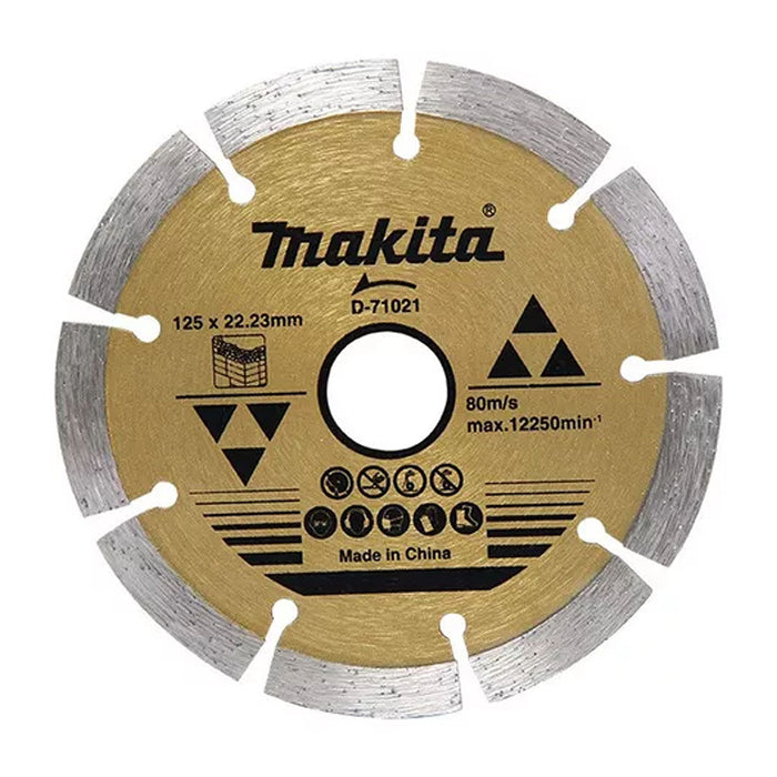 Lưỡi cắt kim cương 125mm kiểu răng phân đoạn Makita dùng cho bê tông, lỗ cốt 22.23mm, cắt khô & nước ( Cấp 2 sao )