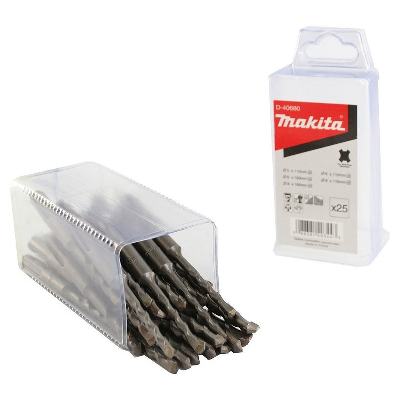 Bộ mũi khoan bê tông 25 chi tiết Makita D-40680 đuôi gài SDS-Plus