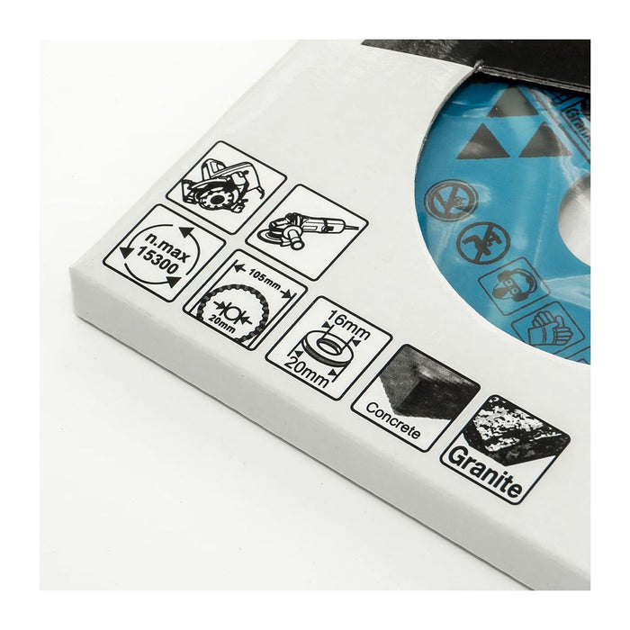 Lưỡi cắt kim cương 105mm kiểu răng phân đoạn Makita dùng cho bê tông, lỗ cốt 20mm ( Cấp 1 sao )