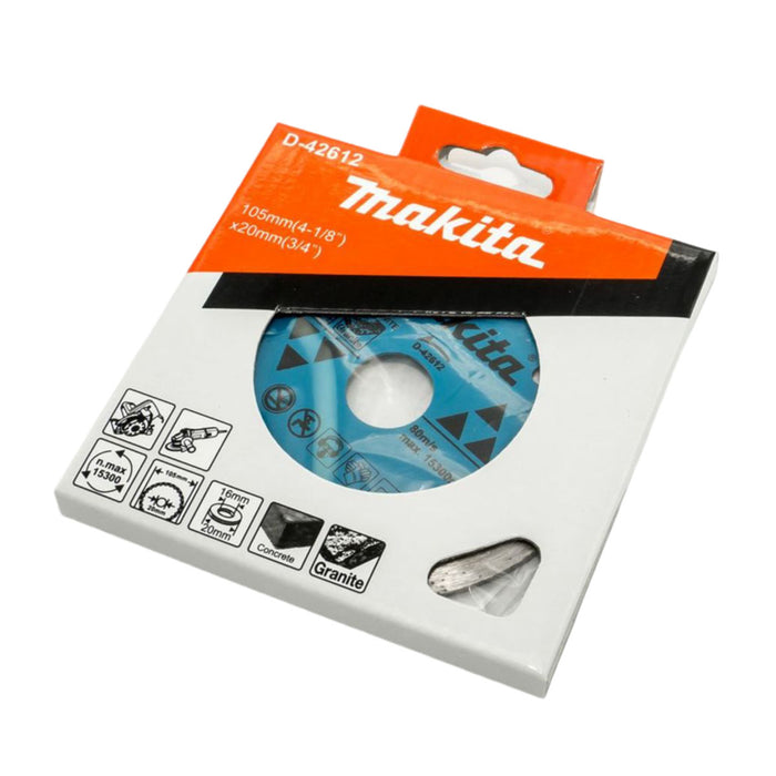 Lưỡi cắt kim cương 105mm kiểu răng phân đoạn Makita dùng cho bê tông, lỗ cốt 20mm ( Cấp 1 sao )