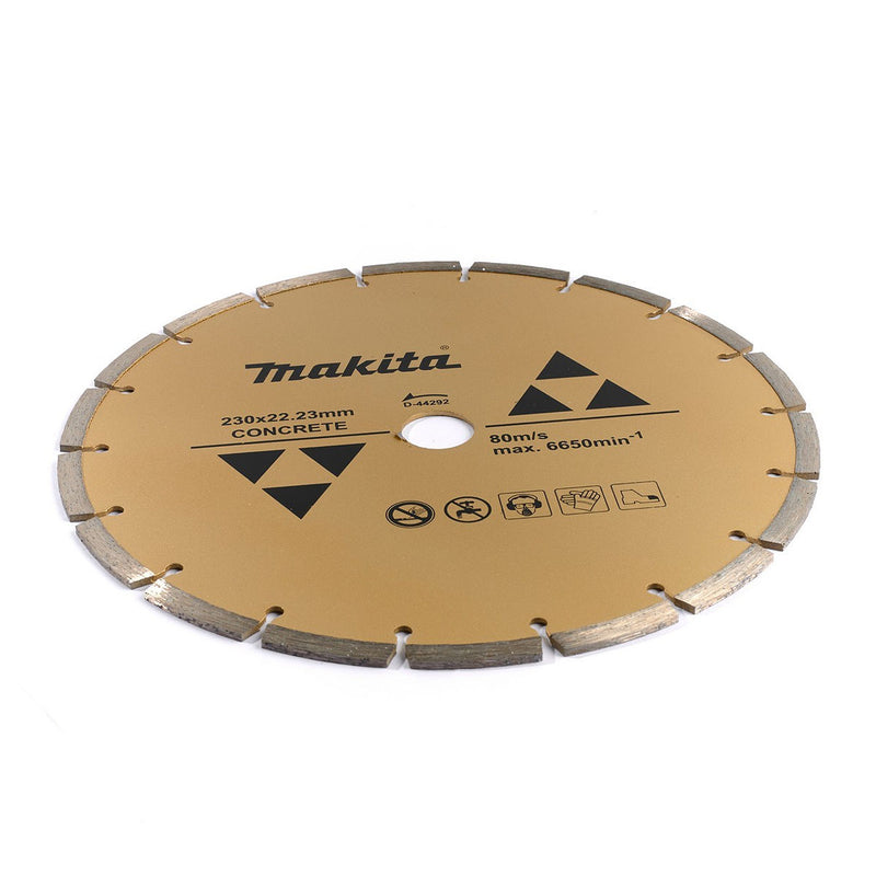 Lưỡi cắt kim cương 230mm kiểu răng phân đoạn Makita dùng cho bê tông, lỗ cốt 22.23mm, cắt khô ( Cấp 2 sao )