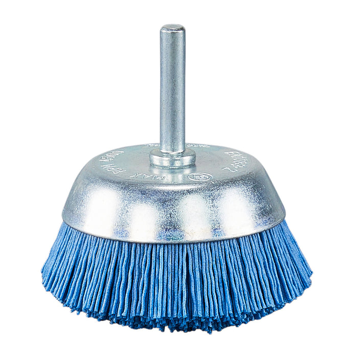 Chổi nylon hình chén Makita đường kính 63mm, trục cốt 6mm, loại đánh thô và đánh hoàn thiện mịn đẹp dùng cho máy khoan ( Cấp 2 sao )