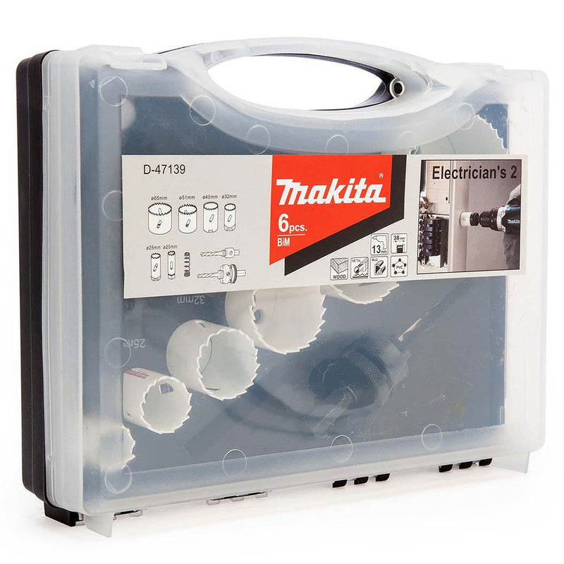 Bộ mũi khoét lỗ đa vật liệu BiM 9 chi tiết Makita D-47123 kích thước từ 16mm - 51mm