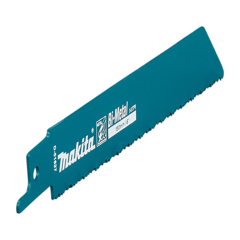 Vĩ 2 lưỡi cưa kiếm Bi-Metal Makita D-51627 dòng sản phẩm kinh tế dùng cho kim loại, số răng 14 TPI chiều dài 150mm ( Cấp 2 sao )