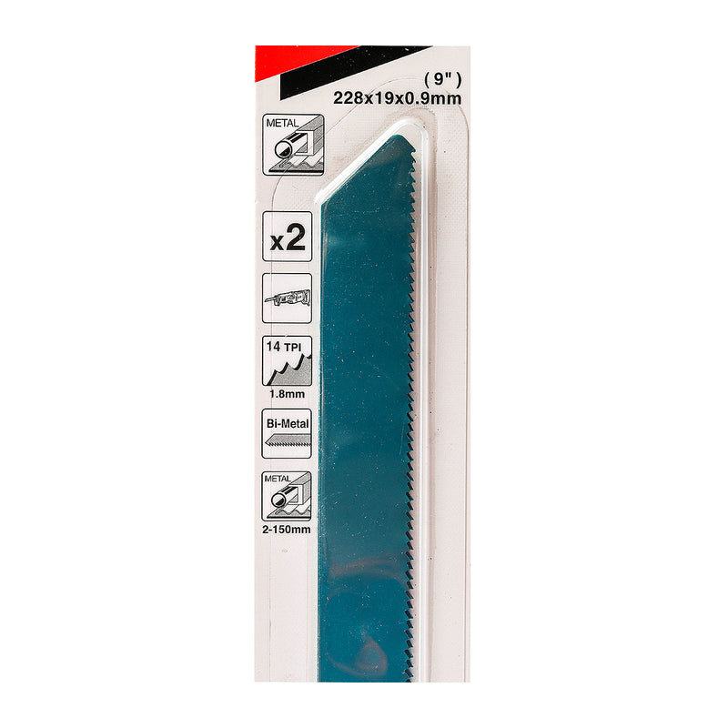 Vĩ 2 lưỡi cưa kiếm Bi-Metal Makita D-51655 dòng sản phẩm kinh tế, dùng cho kim loại số răng 14 TPI, chiều dài 225mm ( Cấp 2 sao )