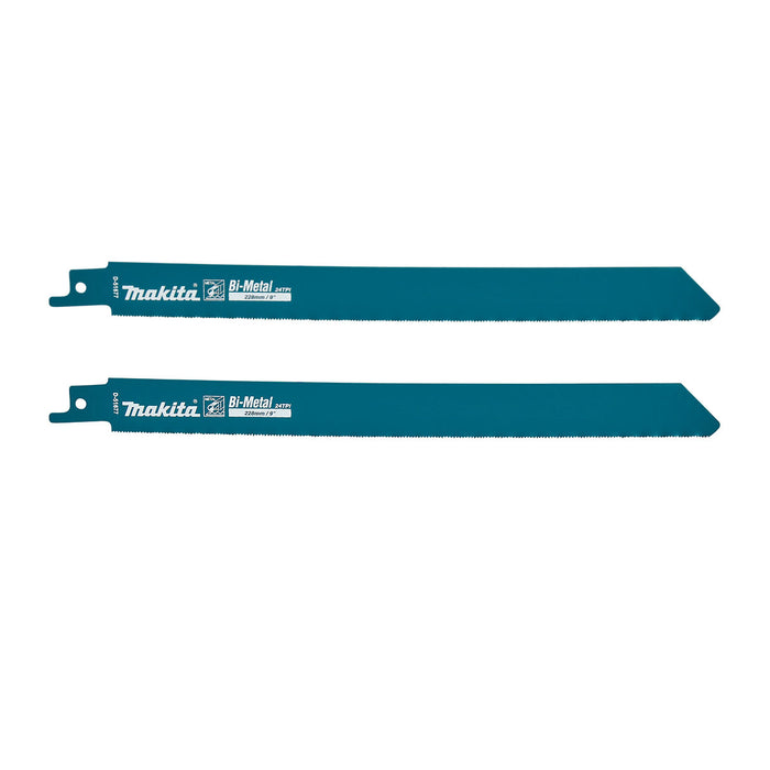 Vĩ 2 lưỡi cưa kiếm Bi-Metal Makita D-51677 dòng sản phẩm kinh tế, dùng cho kim loại số răng 24 TPI, chiều dài 225mm ( Cấp 2 sao )