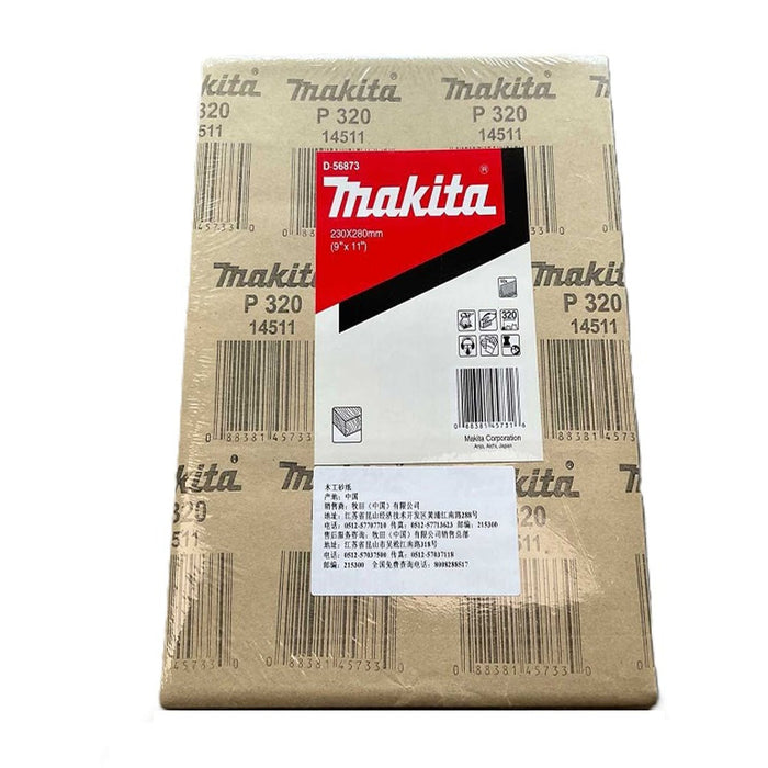 Hộp 50 giấy nhám vuông khổ lớn 230x280mm Makita cho gỗ dùng với đế kẹp ( Cấp 1 sao )