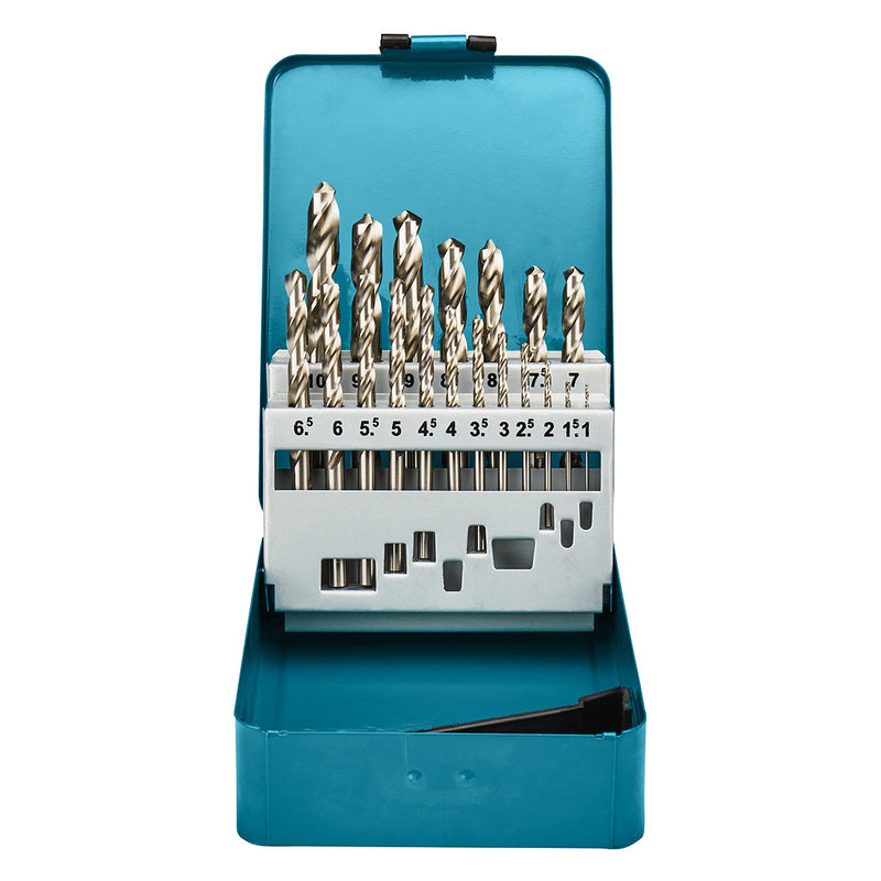 Bộ mũi khoan kim loại HSS-G 19 chi tiết Makita D-54025 kích thước từ 1mm - 10mm, đuôi trơn