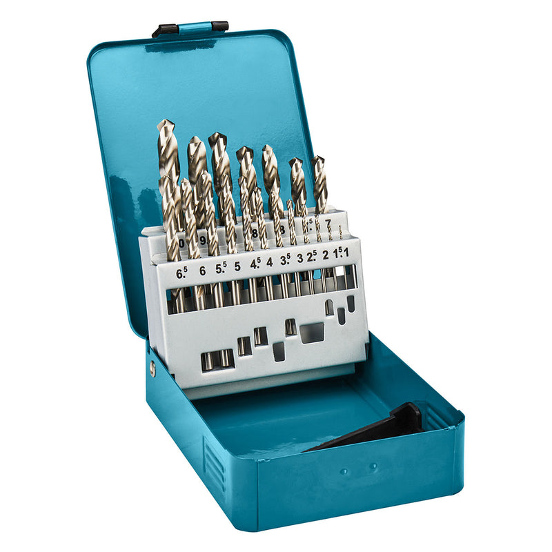 Bộ mũi khoan kim loại HSS-G 19 chi tiết Makita D-54025 kích thước từ 1mm - 10mm, đuôi trơn