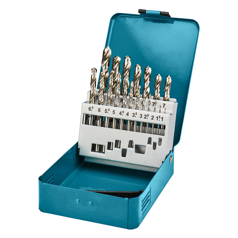 Bộ mũi khoan kim loại HSS-G 19 chi tiết Makita D-54025 kích thước từ 1mm - 10mm, đuôi trơn