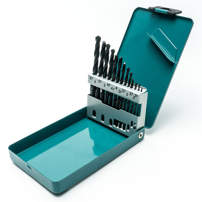 Bộ mũi khoan kim loại HSS-R 13 chi tiết Makita D-54106 kích thước từ 1.5mm - 6.5mm, đuôi trơn