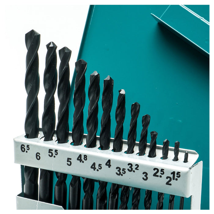 Bộ mũi khoan kim loại HSS-R 13 chi tiết Makita D-54106 kích thước từ 1.5mm - 6.5mm, đuôi trơn