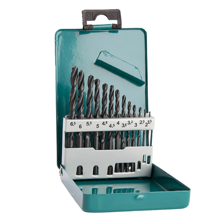 Bộ mũi khoan kim loại HSS-R 13 chi tiết Makita D-54106 kích thước từ 1.5mm - 6.5mm, đuôi trơn