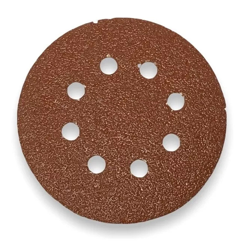 Hộp 10 giấy nhám tròn đục lỗ 125mm ( 5 inch ) Makita cho gỗ, sơn, kim loại dùng với đế gai ( Cấp 2 sao )