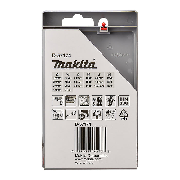Bộ mũi khoan kim loại, inox HSS-Co MAKITA D-57174