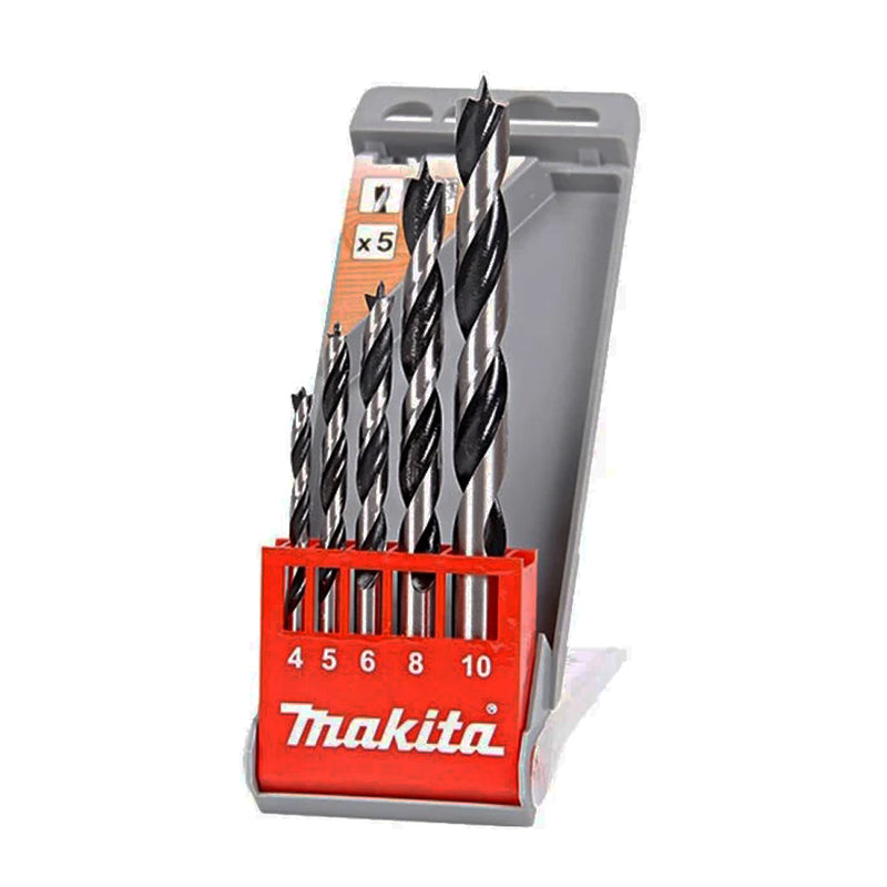 Bộ mũi khoan gỗ 4 - 10mm, chuôi thẳng MAKITA D-57211 (5 cái/bộ)