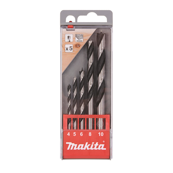 Bộ mũi khoan gỗ 5 chi tiết Makita D-57211 kích thước từ 4mm - 10mm, đuôi trơn