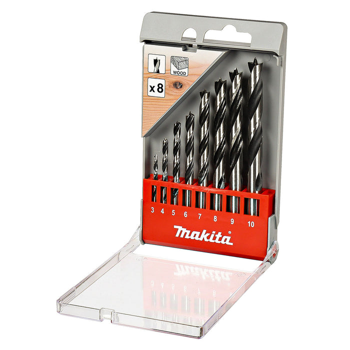Bộ mũi khoan gỗ 8 chi tiết Makita D-57227 kích thước từ 3mm - 10mm, đuôi trơn