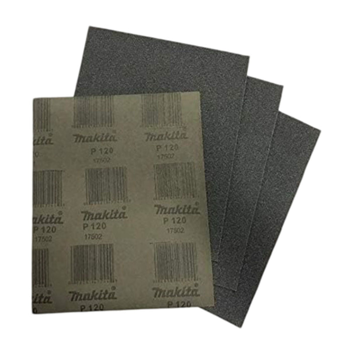 Hộp 50 giấy nhám ướt khổ lớn 230x280mm hạt Carbody Makita cho Inox, kim loại, nhựa PVC và tẩy sơn bề mặt dùng với đế kẹp ( Cấp 1 sao )