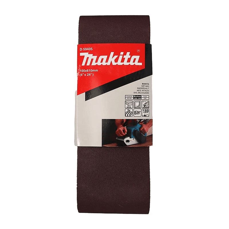 Hộp 3 giấy nhám băng kích thước 100x610mm Makita cho gỗ, sơn, kim loại tương thích với máy Makita 9403, M9400B, 9924DB ( Cấp 2 sao )