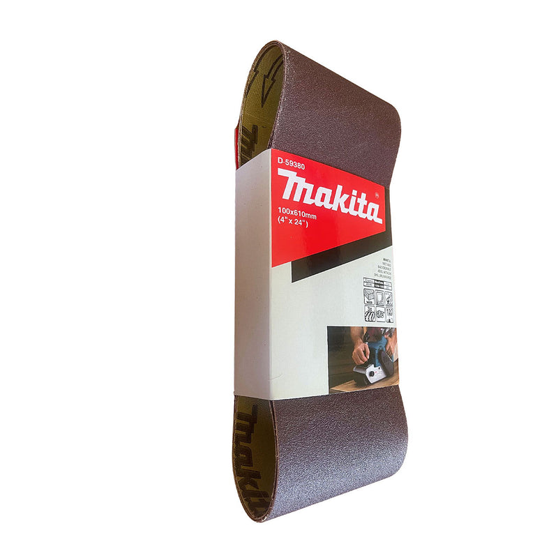 Hộp 3 giấy nhám băng kích thước 100x610mm Makita cho gỗ, sơn, kim loại tương thích với máy Makita 9403, M9400B, 9924DB ( Cấp 2 sao )