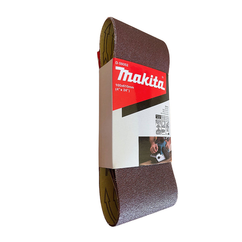 Hộp 3 giấy nhám băng kích thước 100x610mm Makita cho gỗ, sơn, kim loại tương thích với máy Makita 9403, M9400B, 9924DB ( Cấp 2 sao )