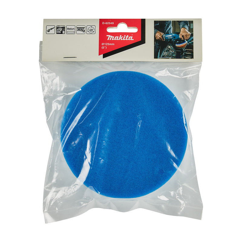 Tấm đế bọt biển bề mặt phẳng dùng đánh bóng Makita đường kính 125mm, loại gai và xù dùng cho máy DPO500, PO5000C ( Cấp 2 sao )