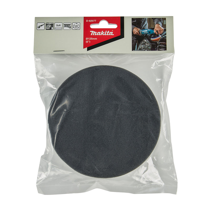 Tấm đế bọt biển bề mặt phẳng dùng đánh bóng Makita đường kính 125mm, loại gai và xù dùng cho máy DPO500, PO5000C ( Cấp 2 sao )